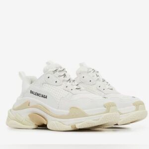 Balenciaga Triple S women’s sneakers, white and cream, size 34, authentic!